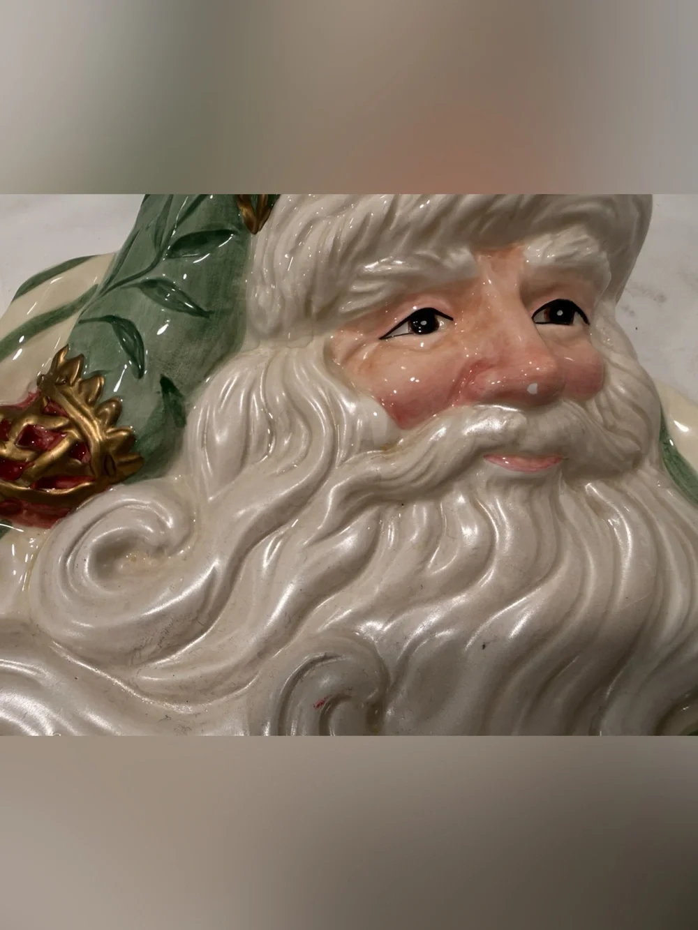 Fitz & Floyd Gregorian Santa Claus Vintage Lantern Plate Candy Bowl Serving Dish